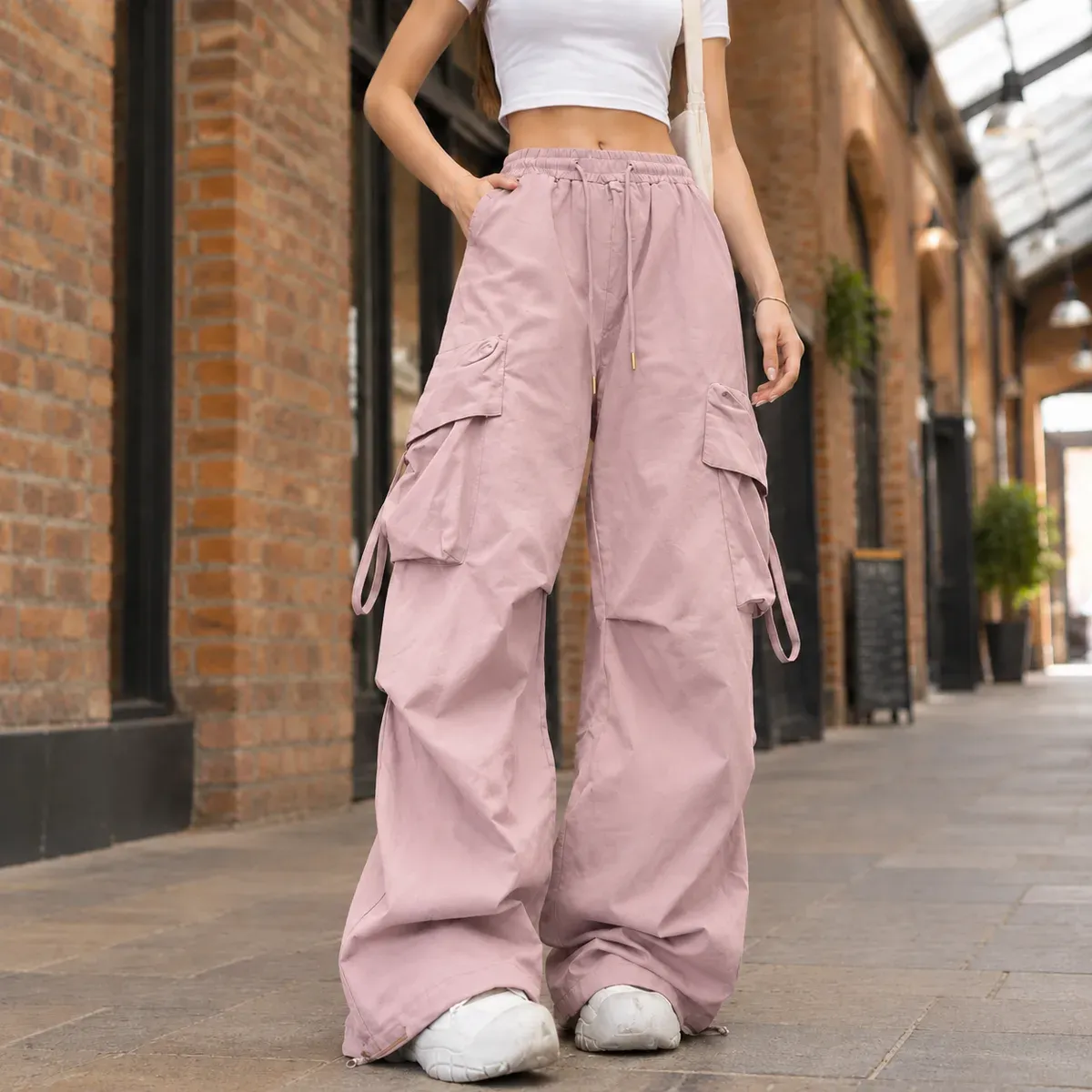 Heloise Wide Leg Pants in Dusty Pink