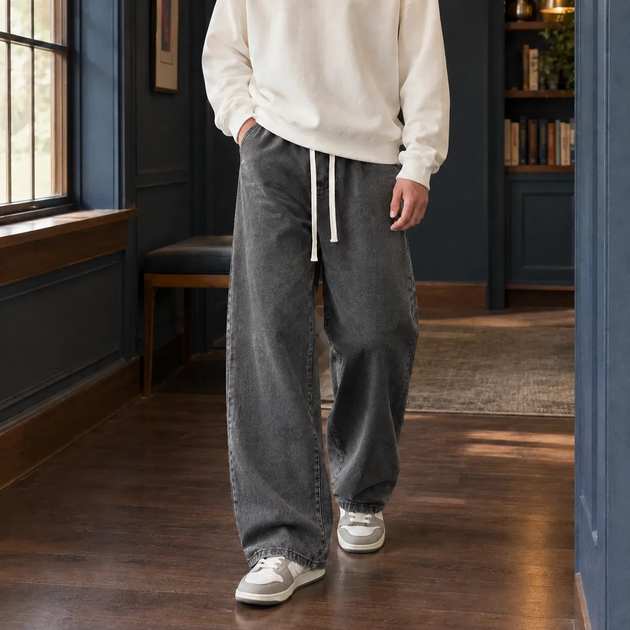 Austin Wide Leg Pants in Gray