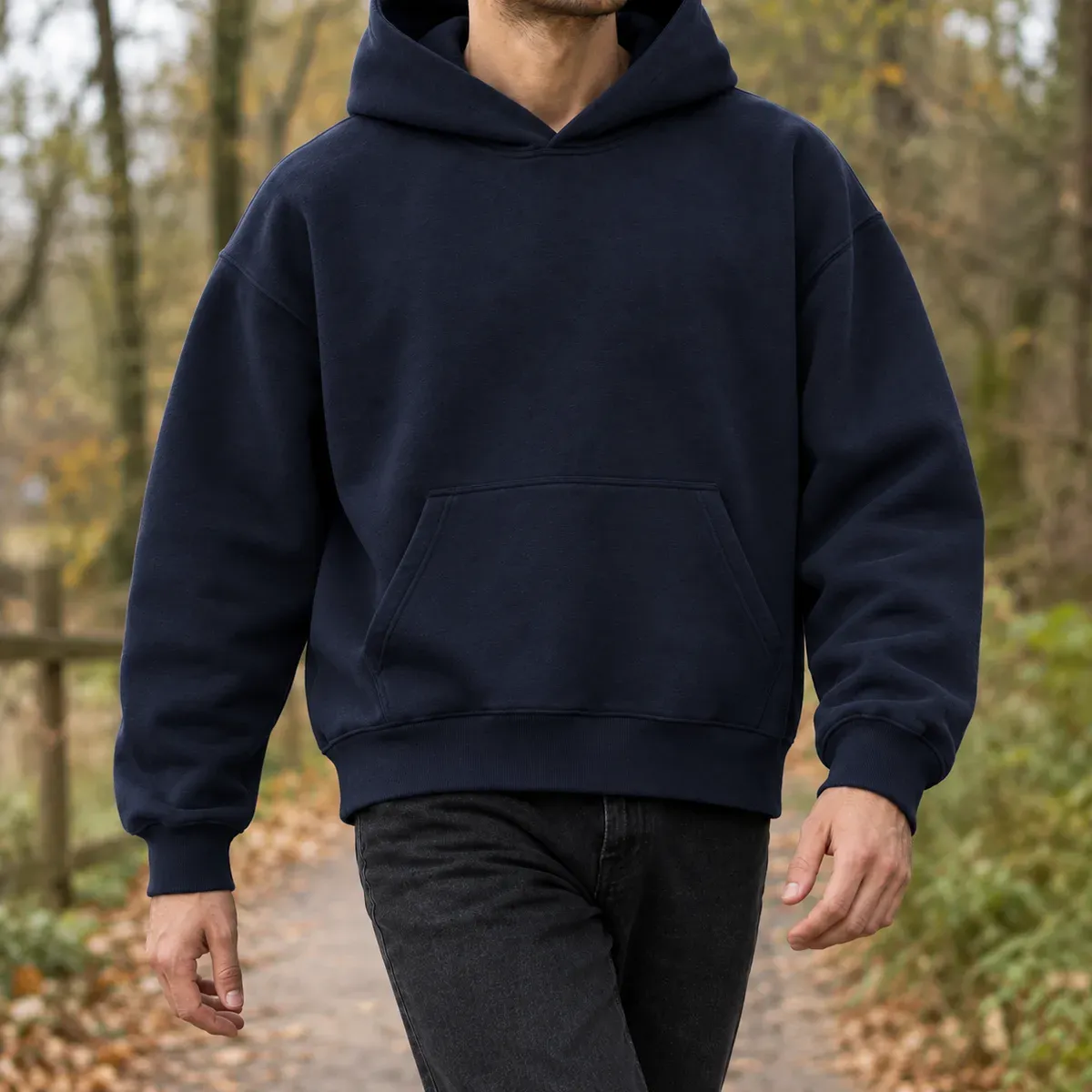 Burnaby-Reid Relaxed Hoodie in Navy Blue