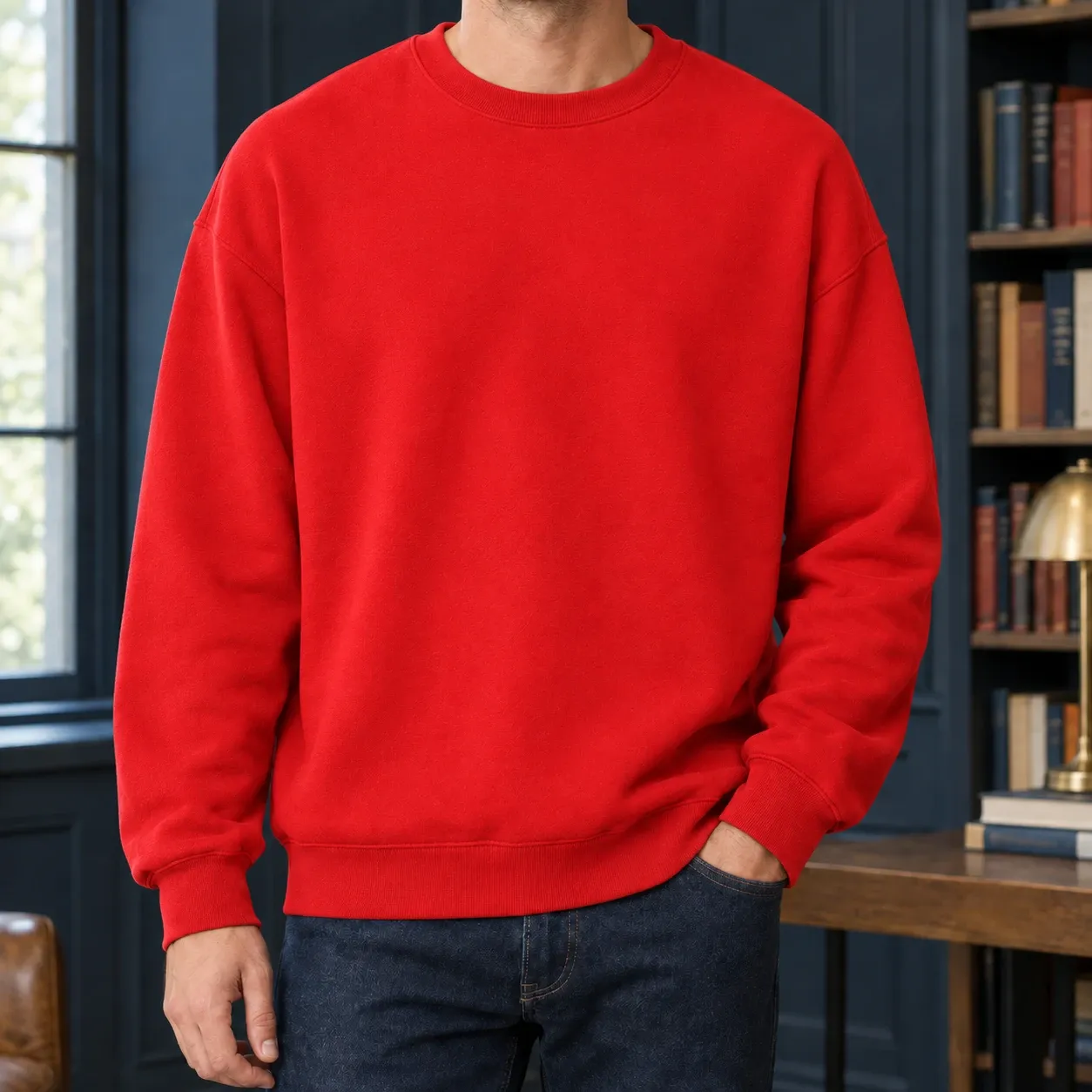 Wyatt Crewneck Sweater in Red