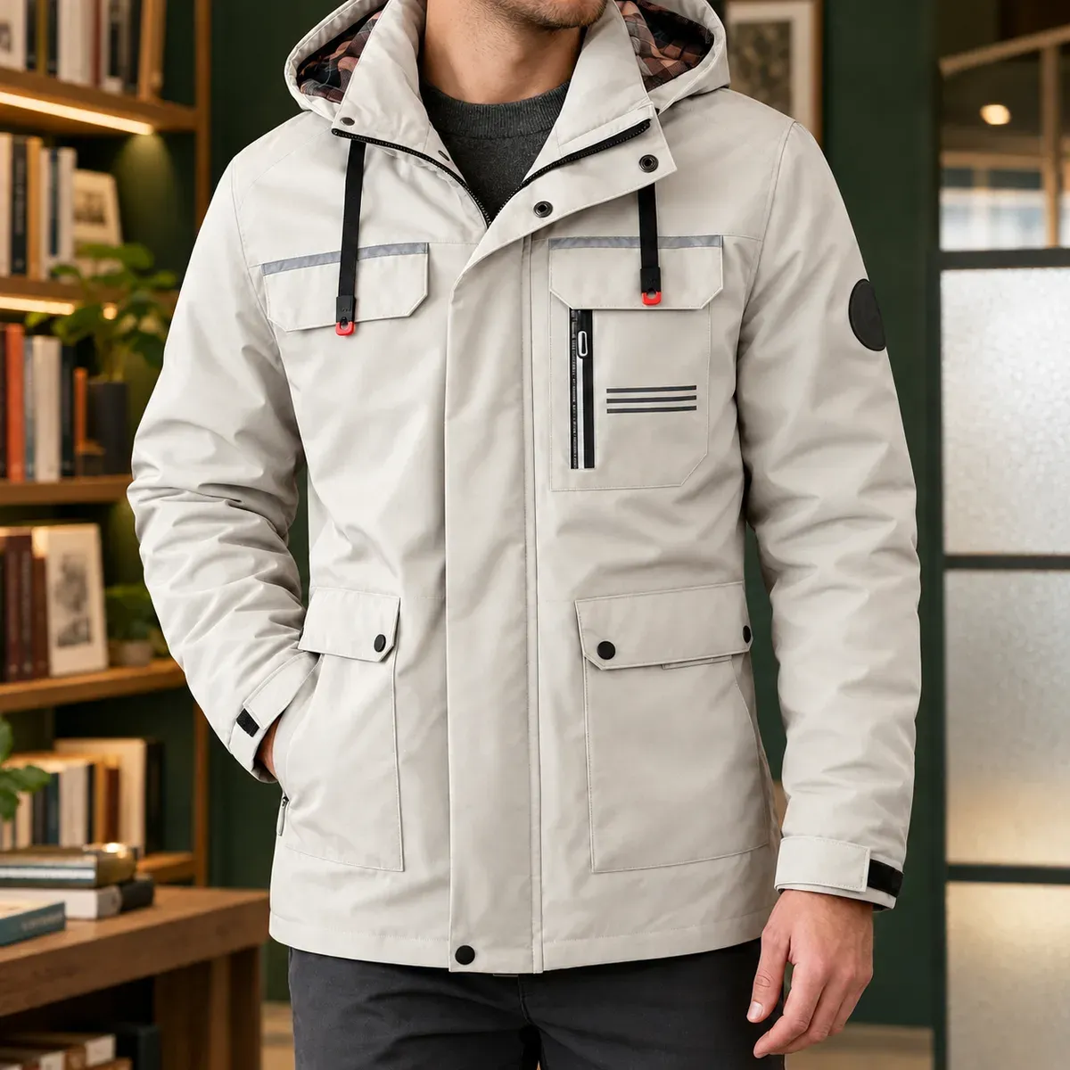 Keith Utility Jacket in Beige