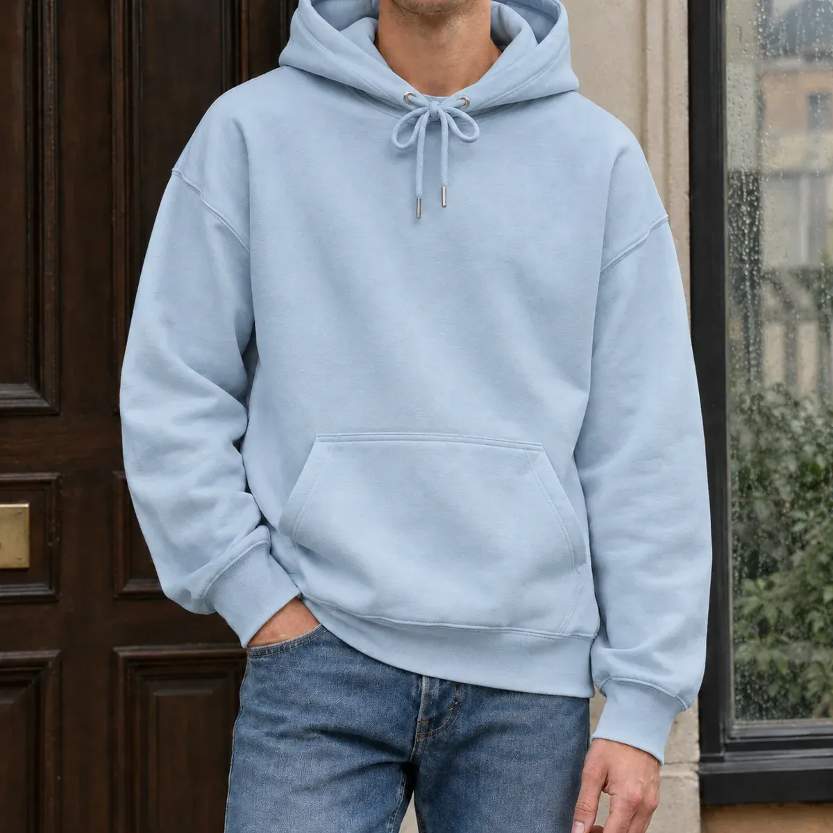 Jocelyn Relaxed Hoodie in Light Blue