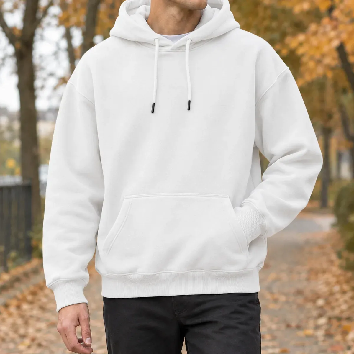 Idris-York Relaxed Hoodie in White