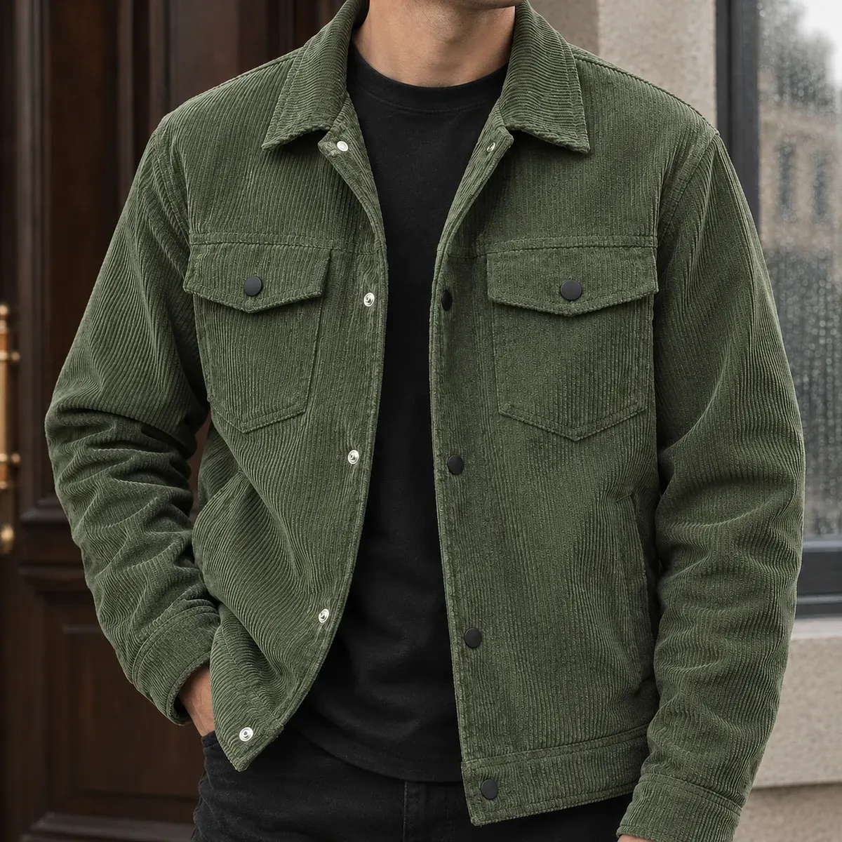 Tobias Corduroy Utility Jacket — detail