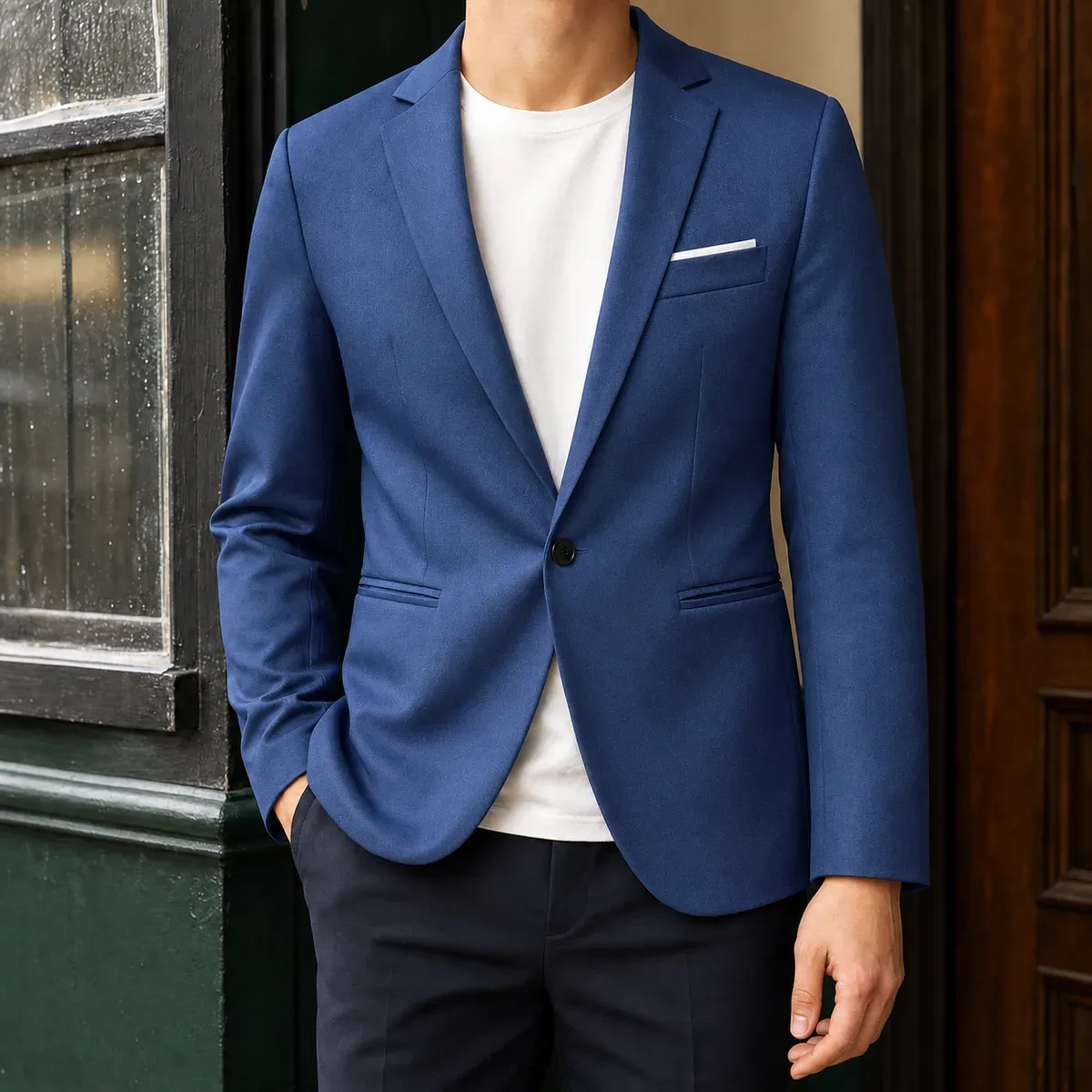 Eldric Tailored Jacket in Navy Blue