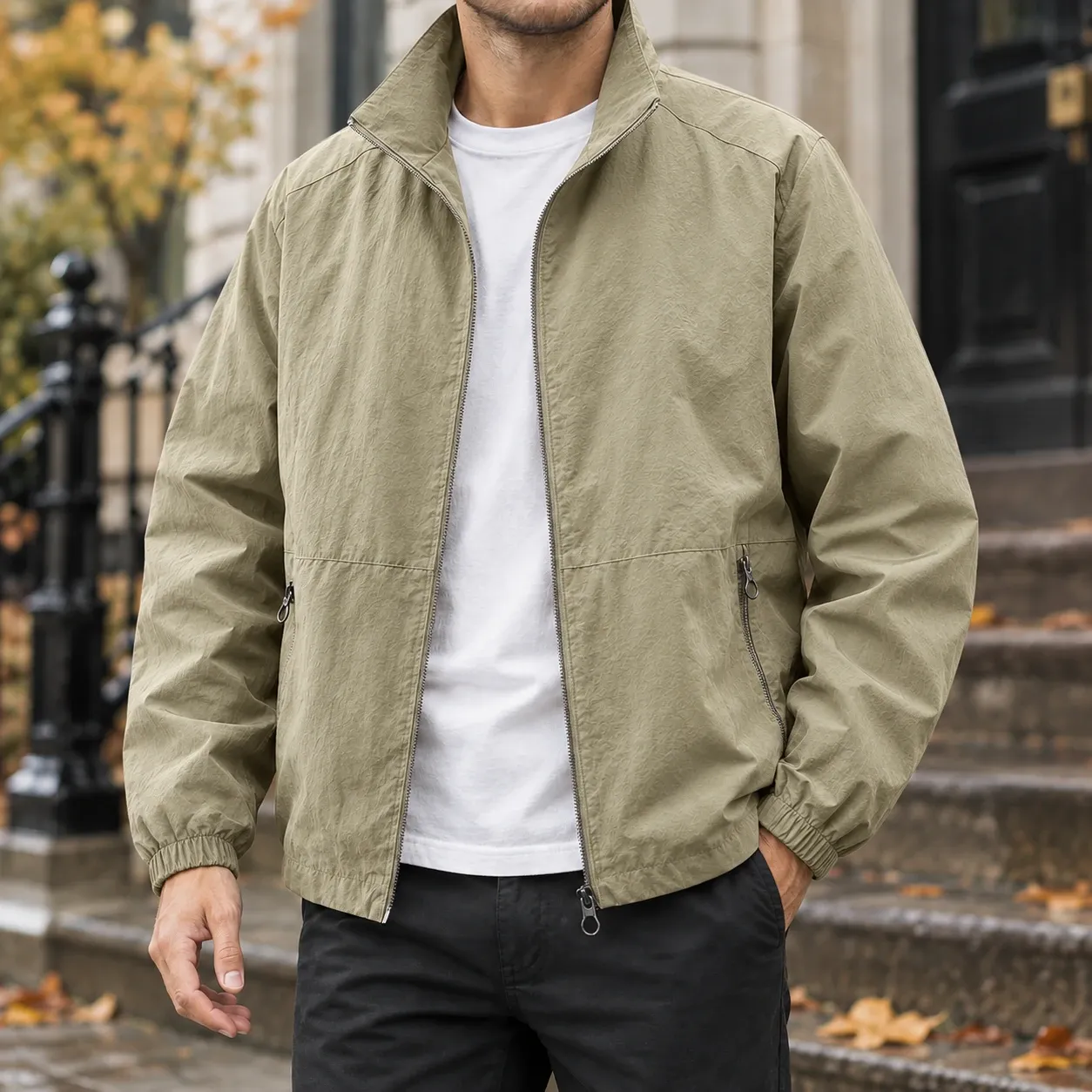 Matthias-Grant Zip Jacket in Khaki