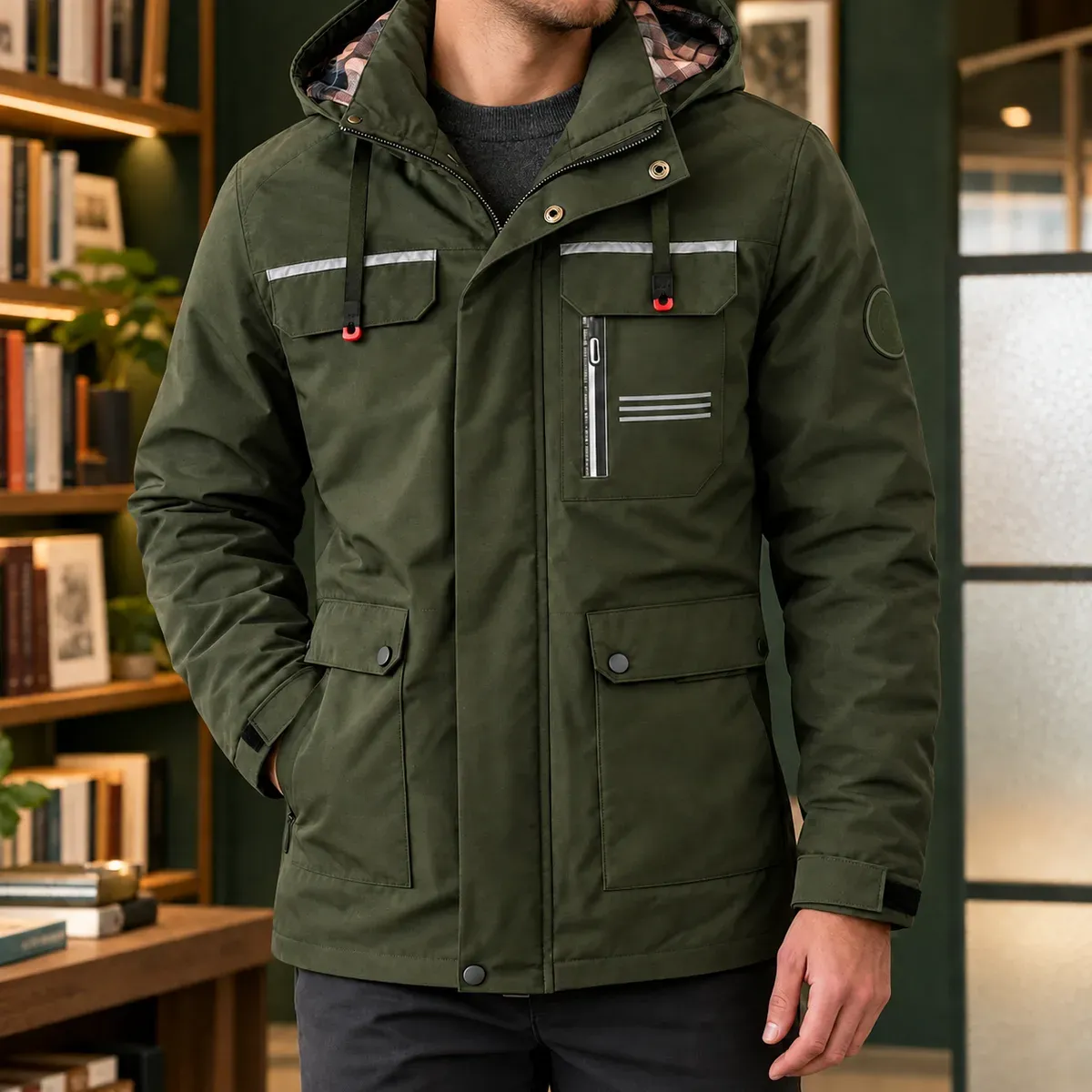 Keith Utility Jacket in Military Green