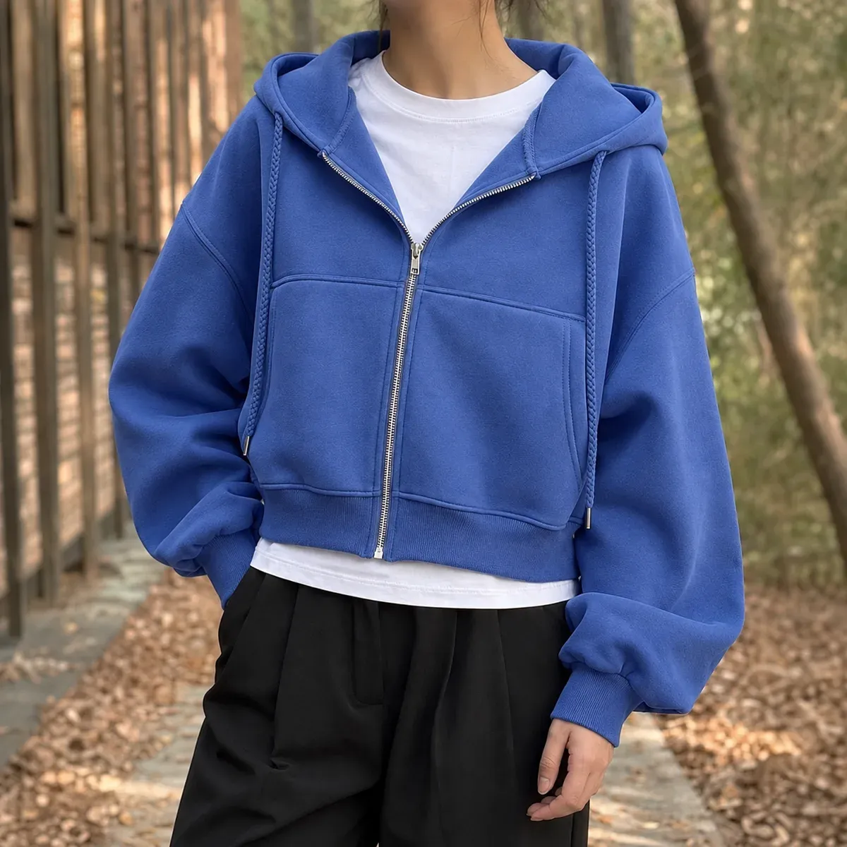 Natalie-Belle Oversized Zip Hoodie in Royal Blue