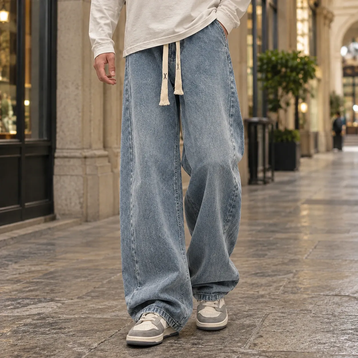 Marcus-Hayes Wide Leg Jeans in Retro Blue
