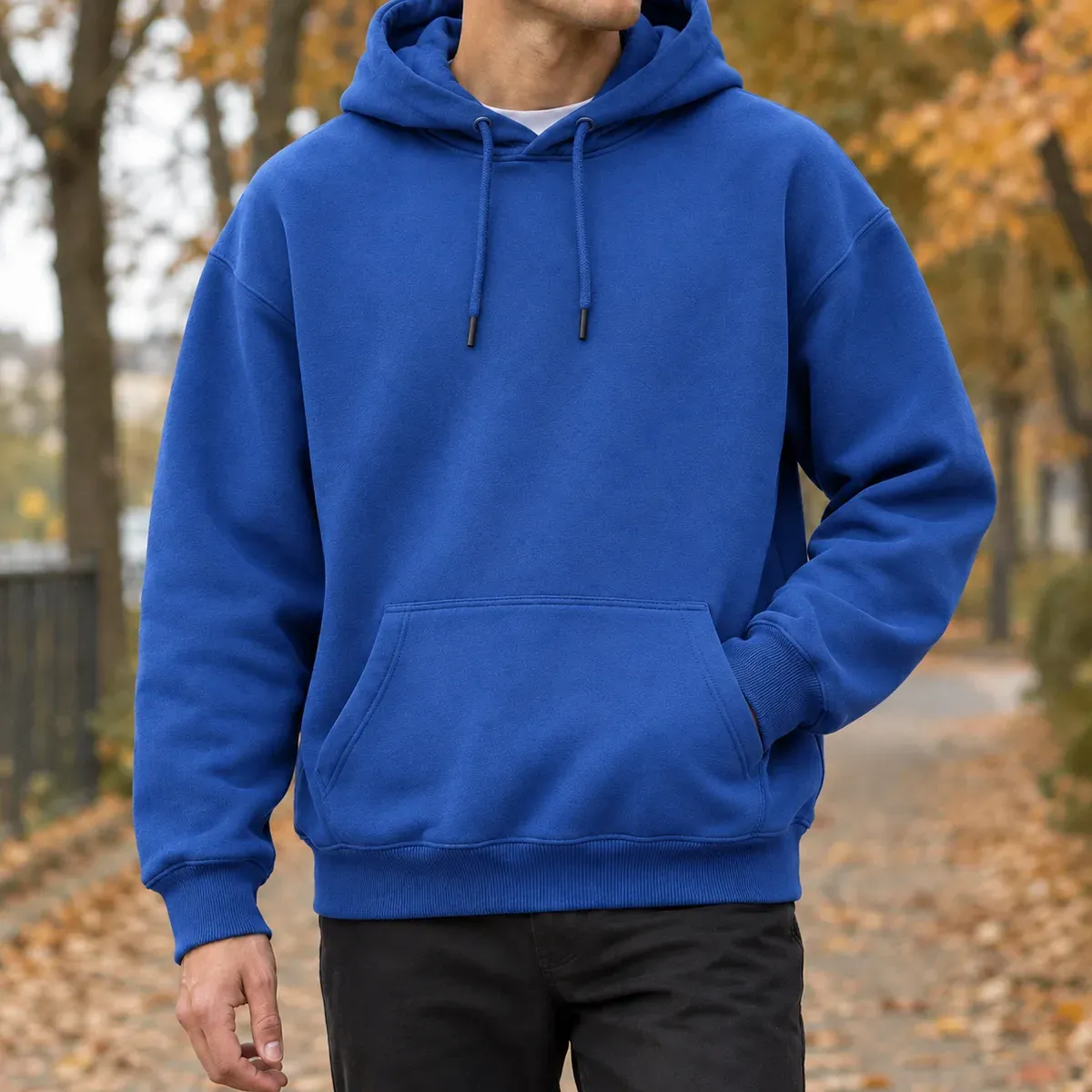 Idris-York Relaxed Hoodie in Blue