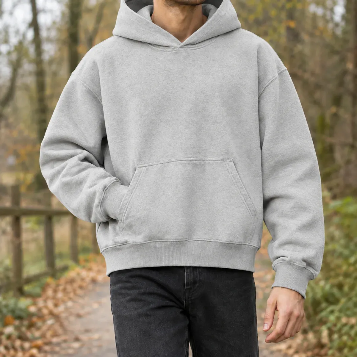 Burnaby-Reid Relaxed Hoodie in Light Gray