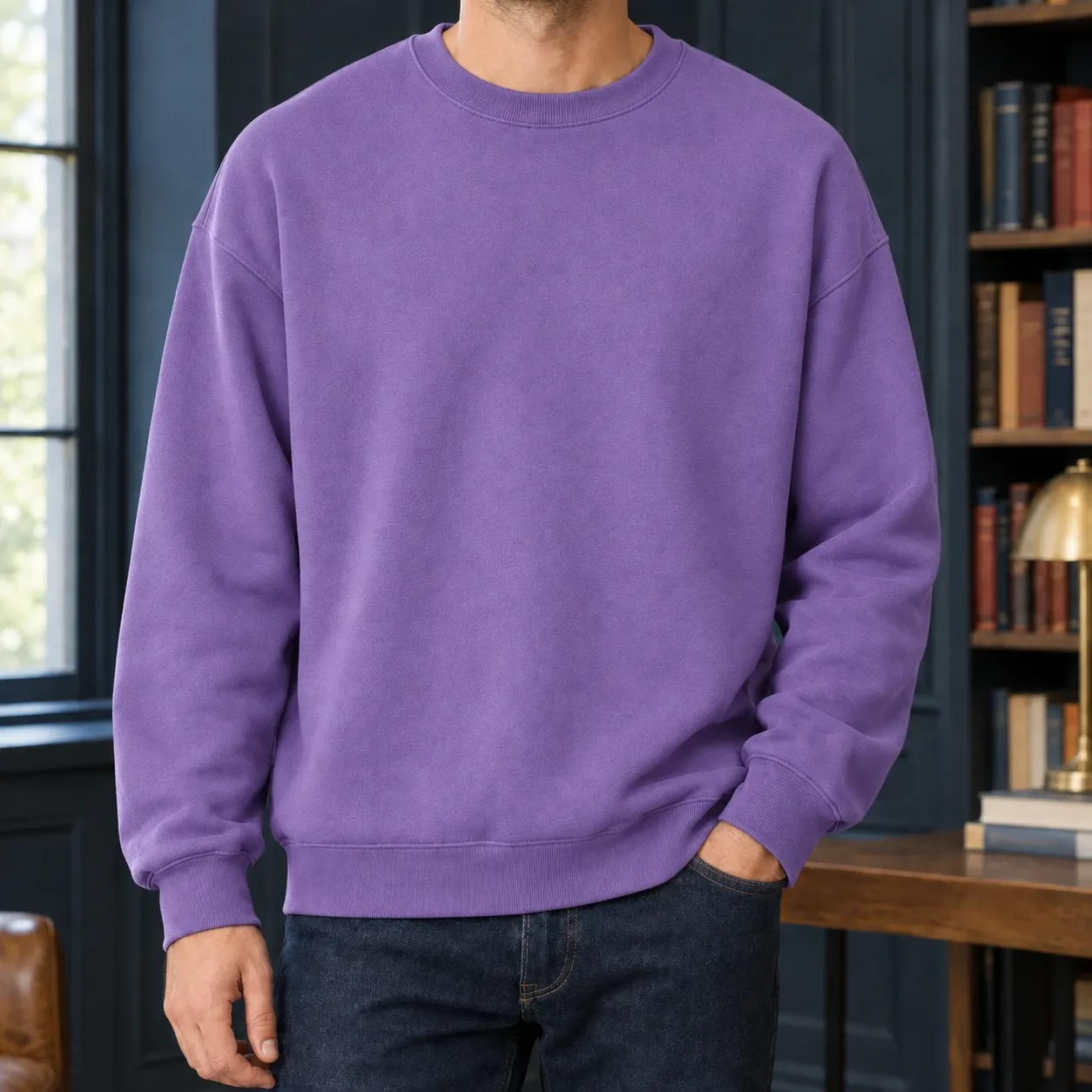Wyatt Crewneck Sweater in Purple