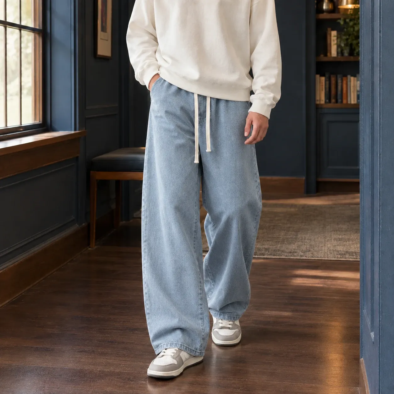 Austin Wide Leg Pants in Light Blue