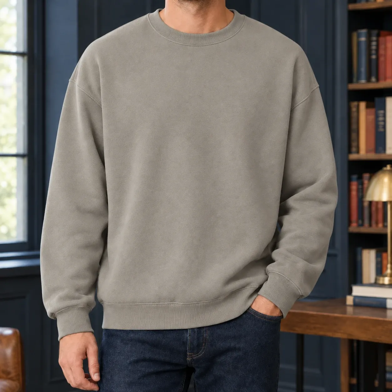 Wyatt Crewneck Sweater in Gray