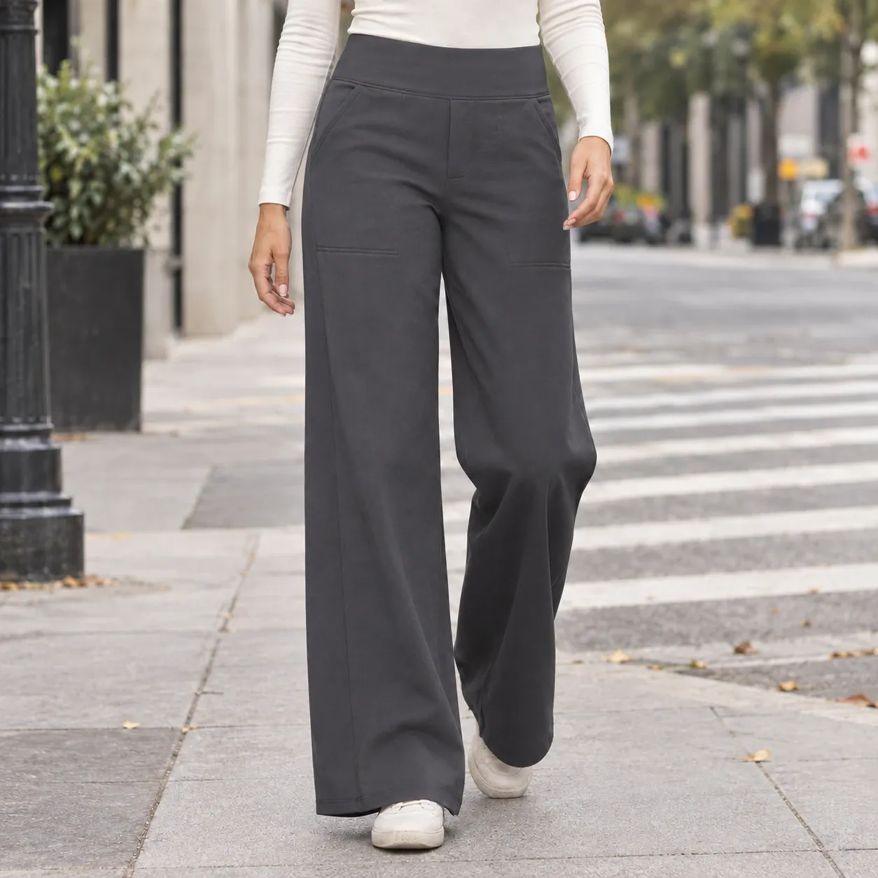 Ada-Jane Straight Leg Pants in Gray