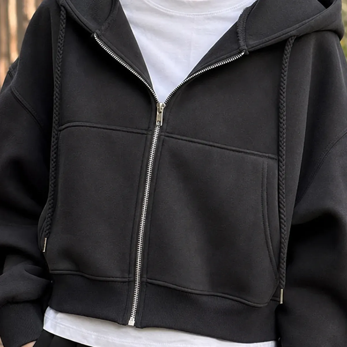 Natalie-Belle Oversized Zip Hoodie — detail