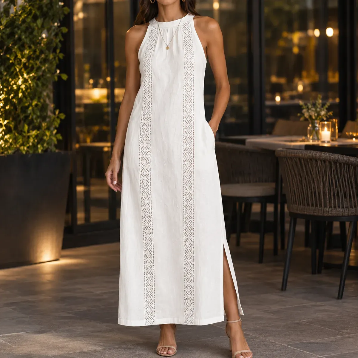 Lana Halter Maxi Dress — gallery photograph 1