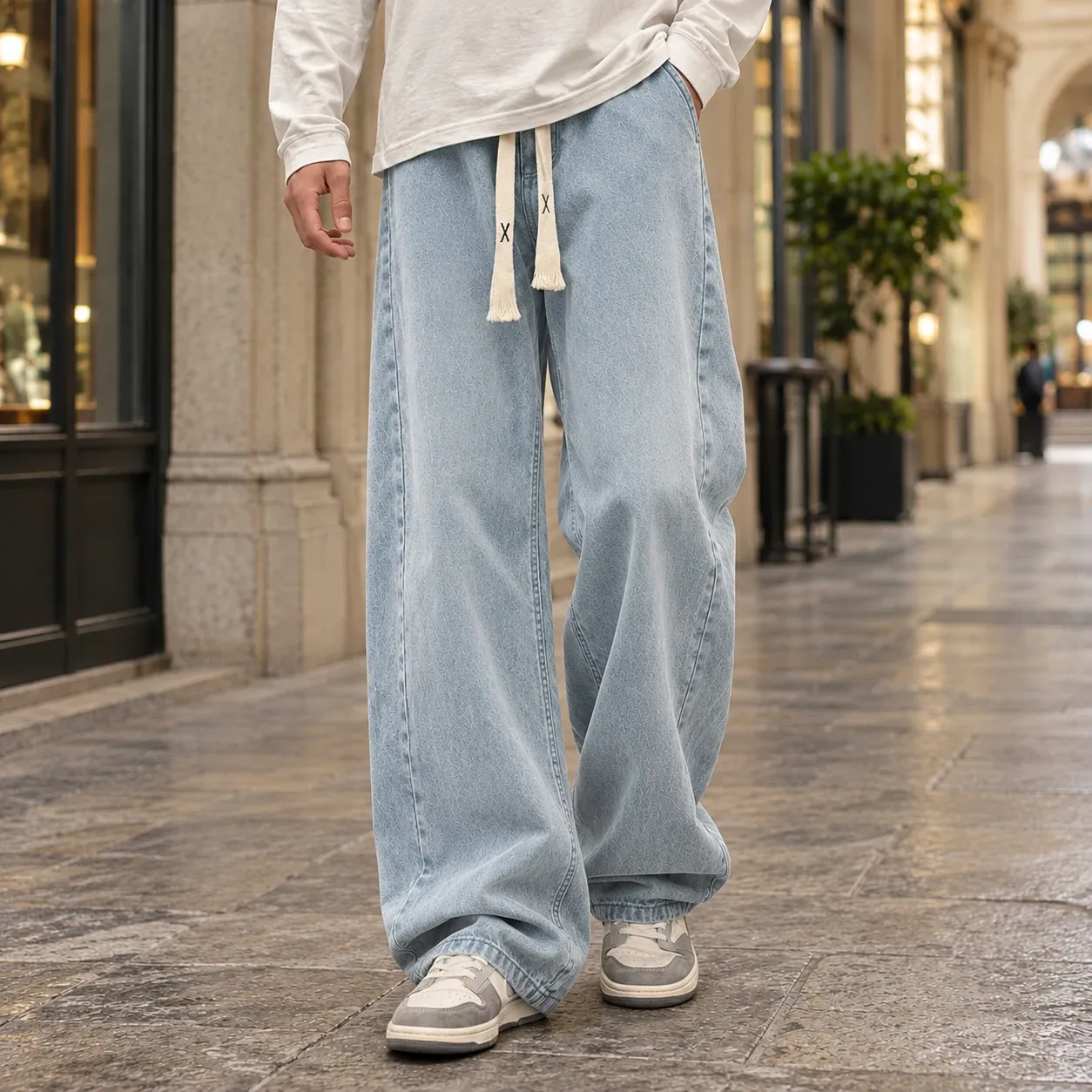 Marcus-Hayes Wide Leg Jeans in Light Blue