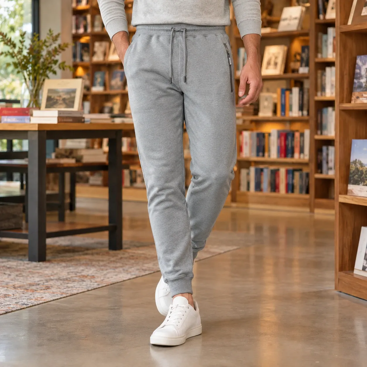 Carter Tapered Joggers in Light Gray