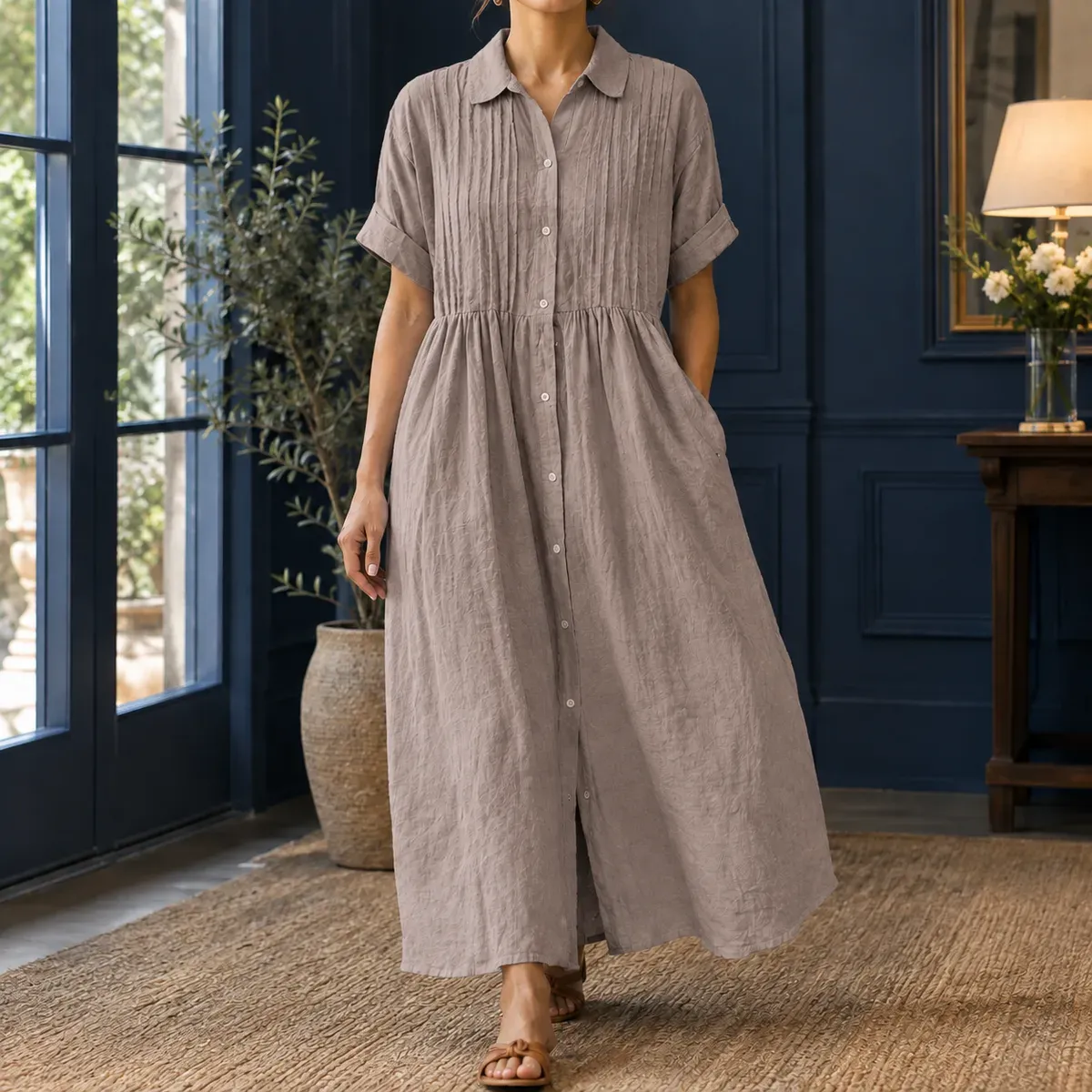 Valerie Pintuck Maxi Dress in Khaki