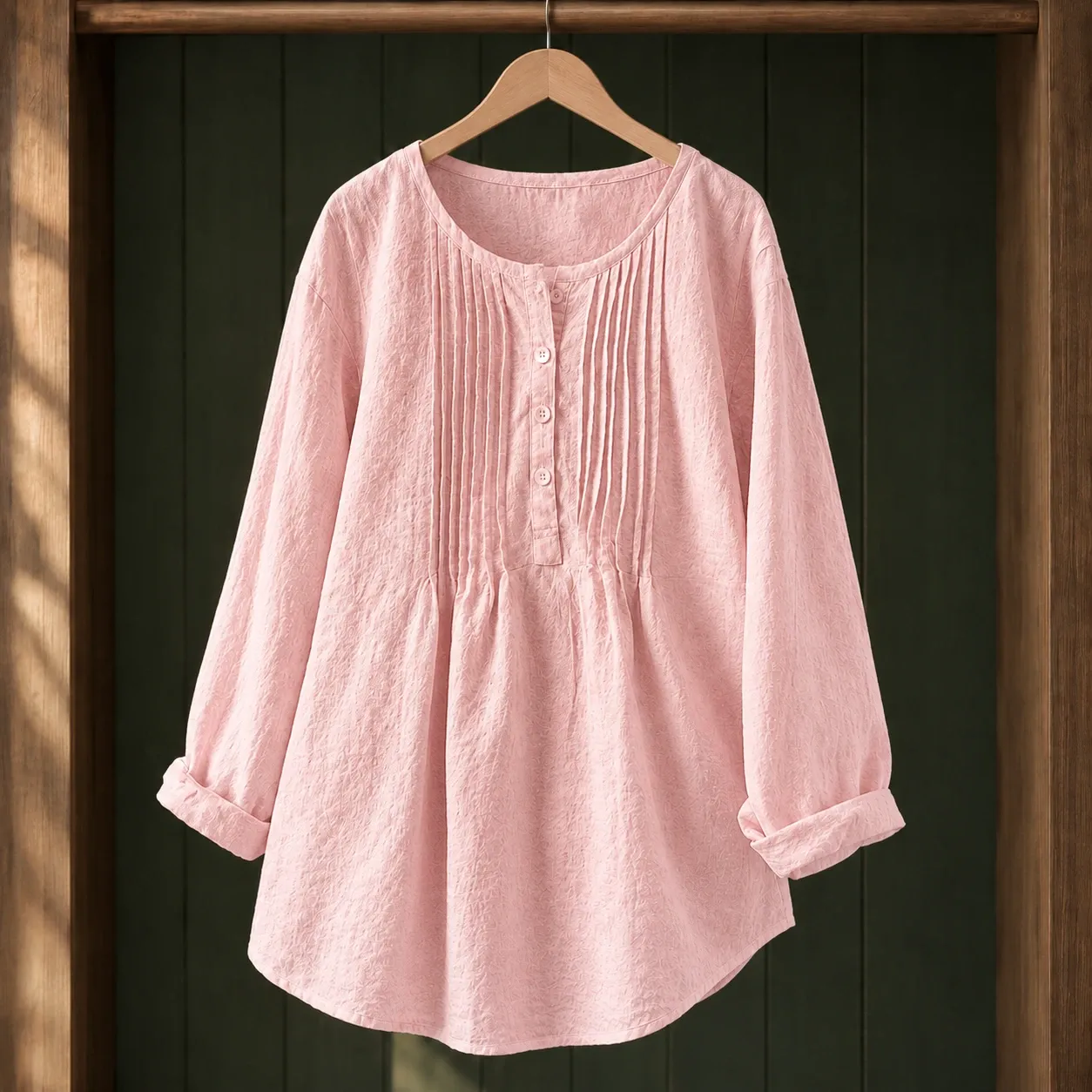 Delia-Rose Pintuck Blouse in Pink